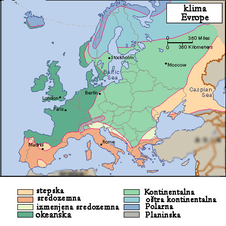 recna karta evrope Fizičko geografske odlike Evrope recna karta evrope