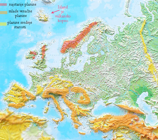 reljef evrope karta Fizičko geografske odlike Evrope reljef evrope karta