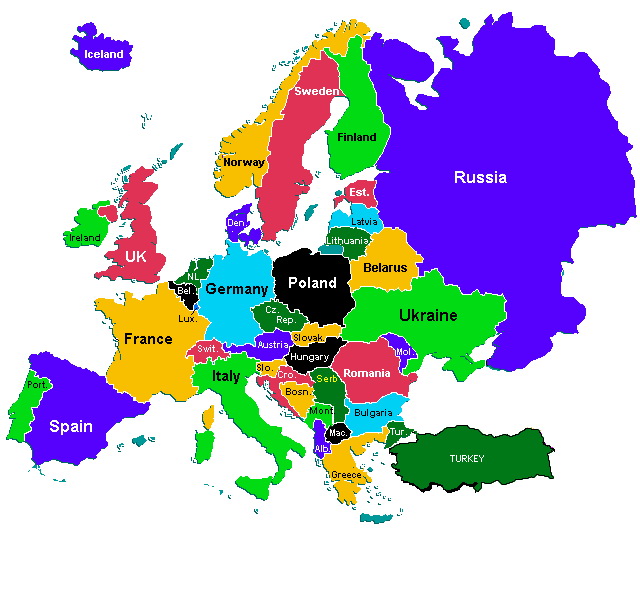karta evrope sa drzavama Seobe Slovena karta evrope sa drzavama